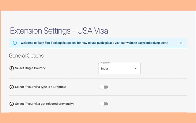 Easy Slot Booking - USA (CGI) chrome谷歌浏览器插件_扩展第2张截图
