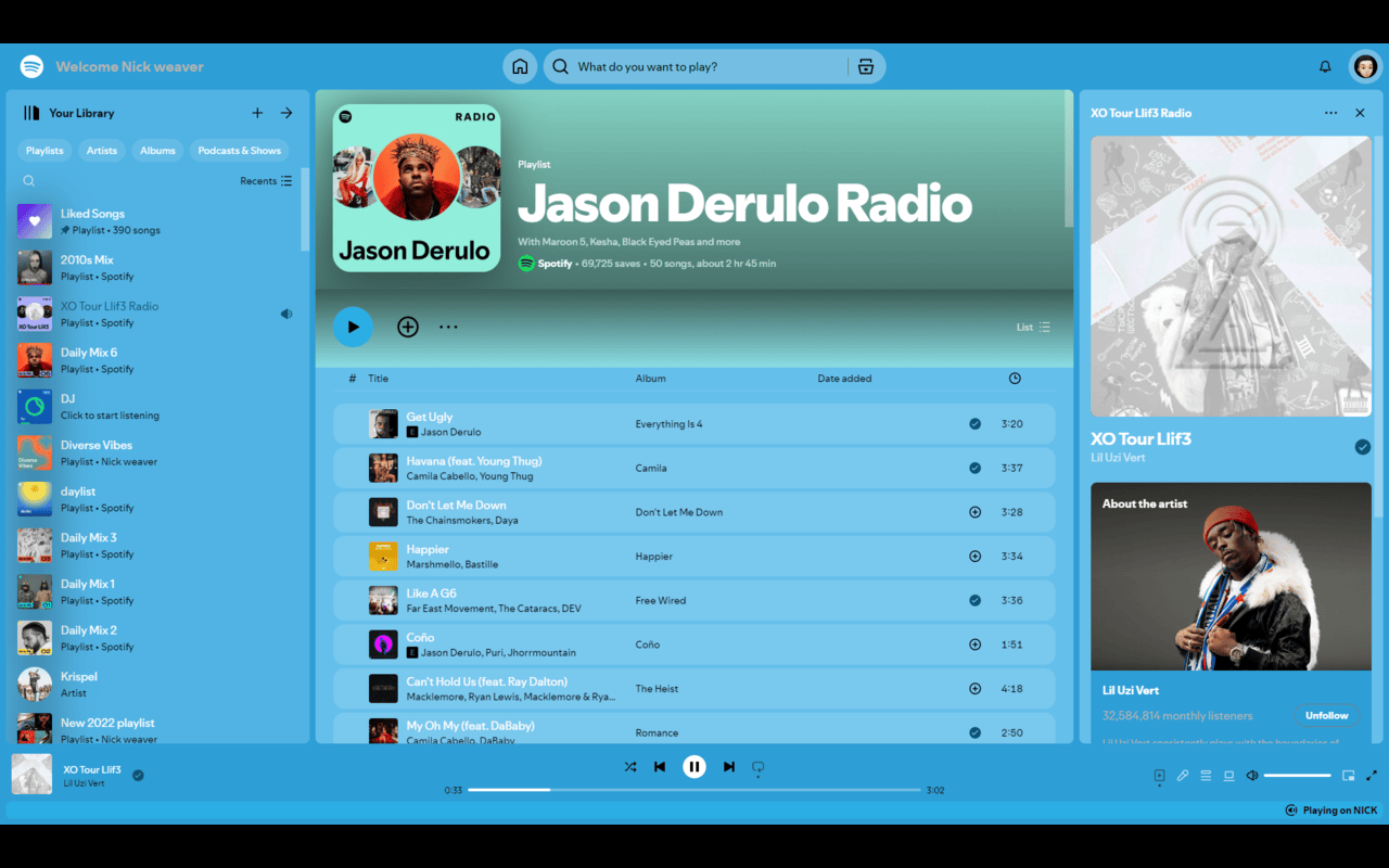 blue spotify chrome谷歌浏览器插件_扩展第1张截图