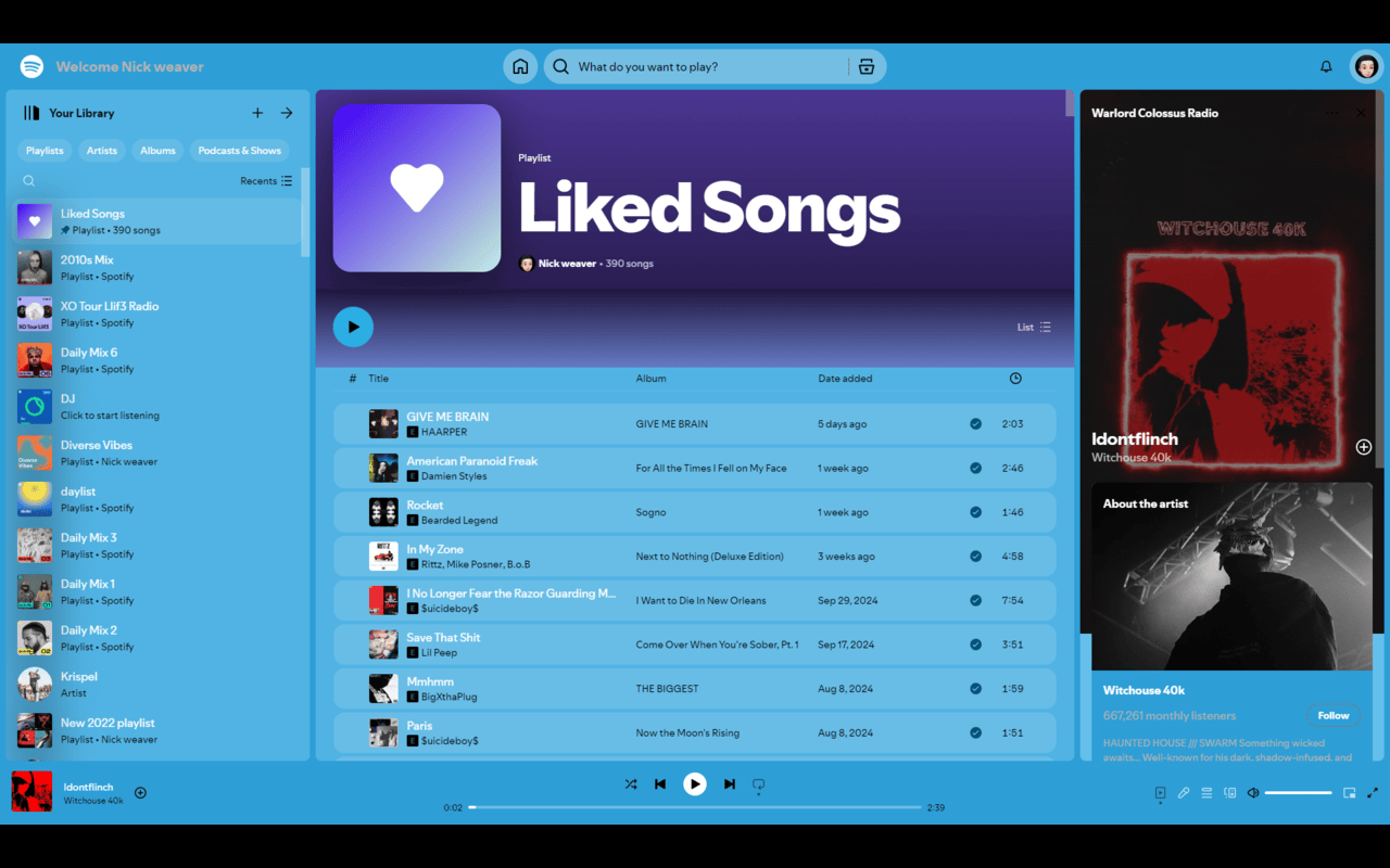 blue spotify chrome谷歌浏览器插件_扩展第2张截图