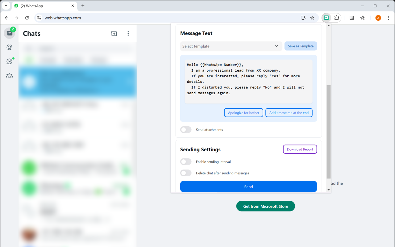 WA Bulk Sender Pro chrome谷歌浏览器插件_扩展第2张截图