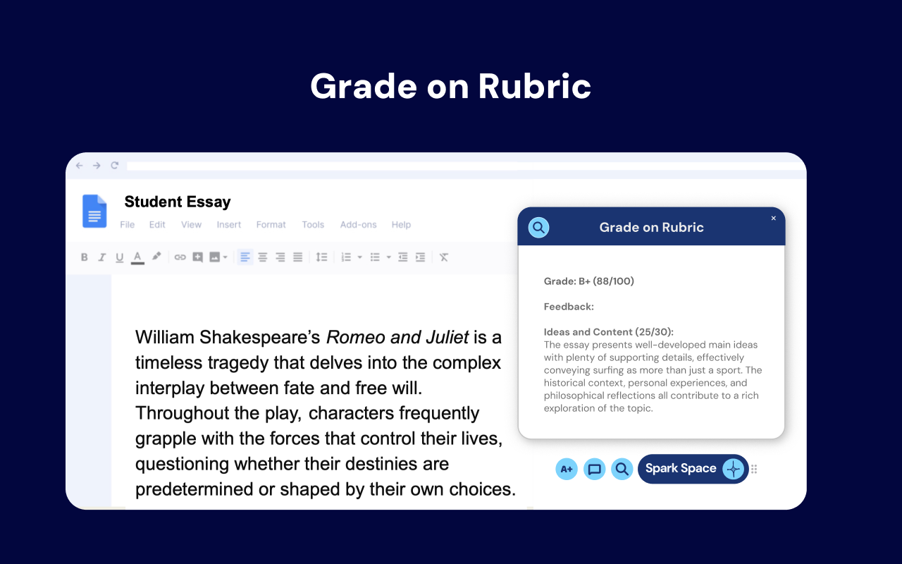 Spark Space - AI detector and grading in one tool chrome谷歌浏览器插件_扩展第2张截图