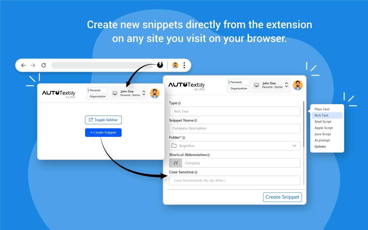 AutoTextify chrome谷歌浏览器插件_扩展第2张截图