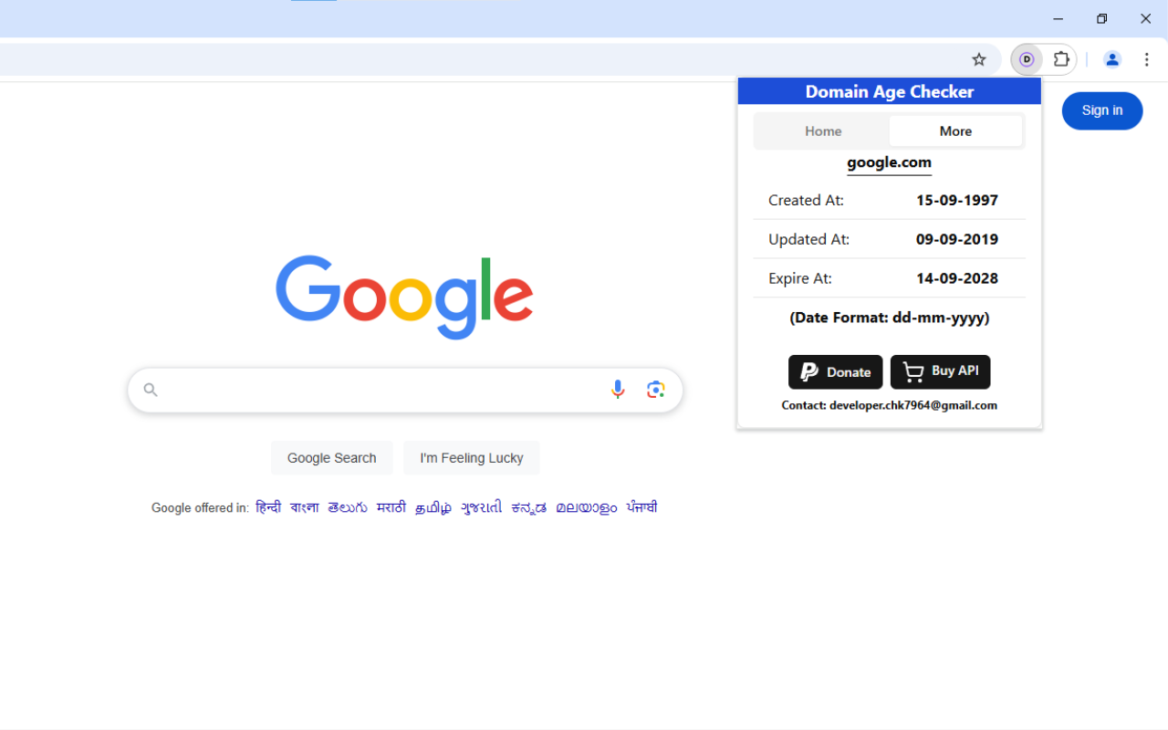 Domain Age Checker | Website Age Checker chrome谷歌浏览器插件_扩展第2张截图