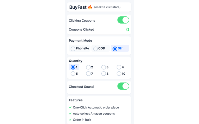 BuyFast - Amazon Flipkart Auto Checkout chrome谷歌浏览器插件_扩展第5张截图