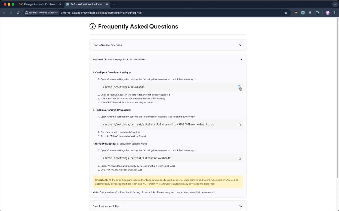 Walmart Invoice Exporter chrome谷歌浏览器插件_扩展第4张截图