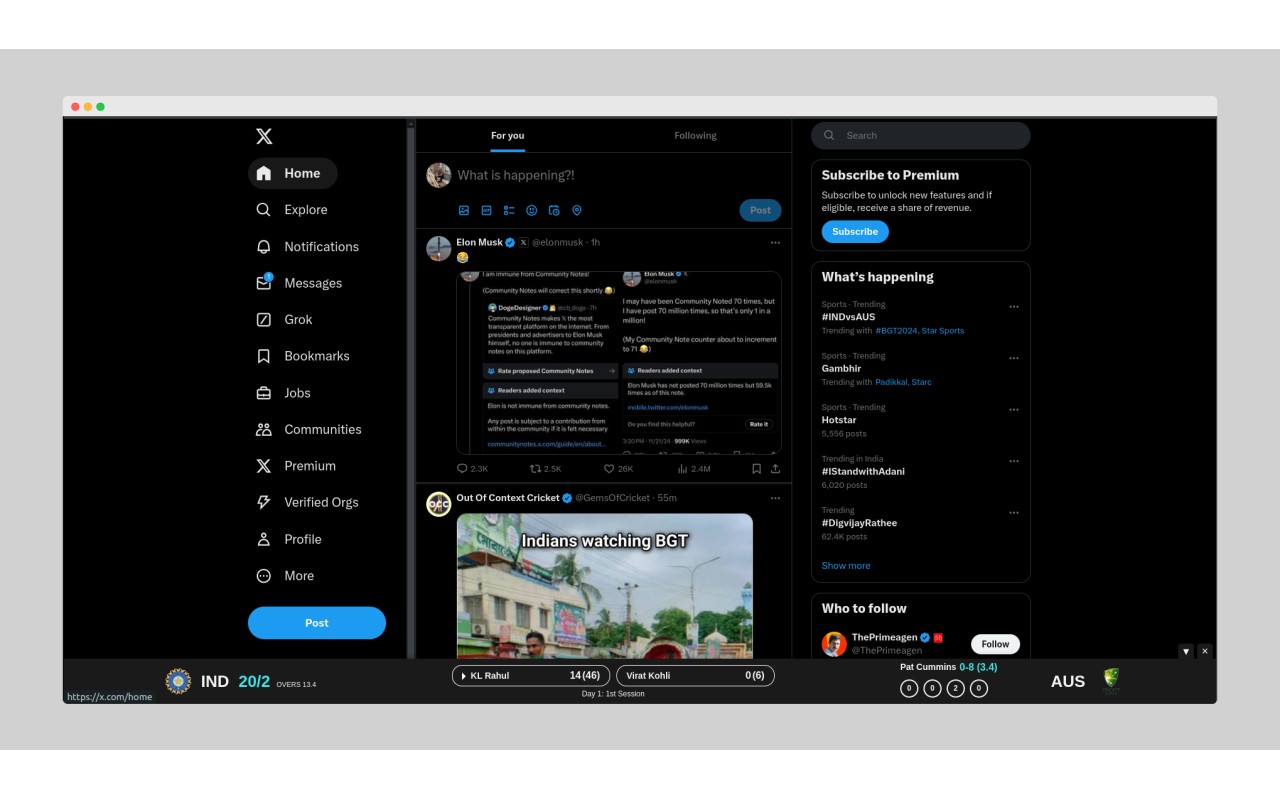 Cricket Score Bar chrome谷歌浏览器插件_扩展第1张截图