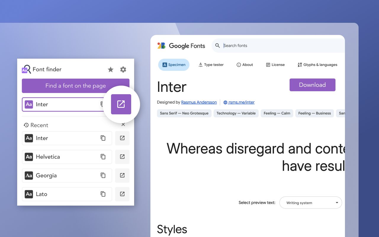 Font finder - 查找文本字体 chrome谷歌浏览器插件_扩展第2张截图