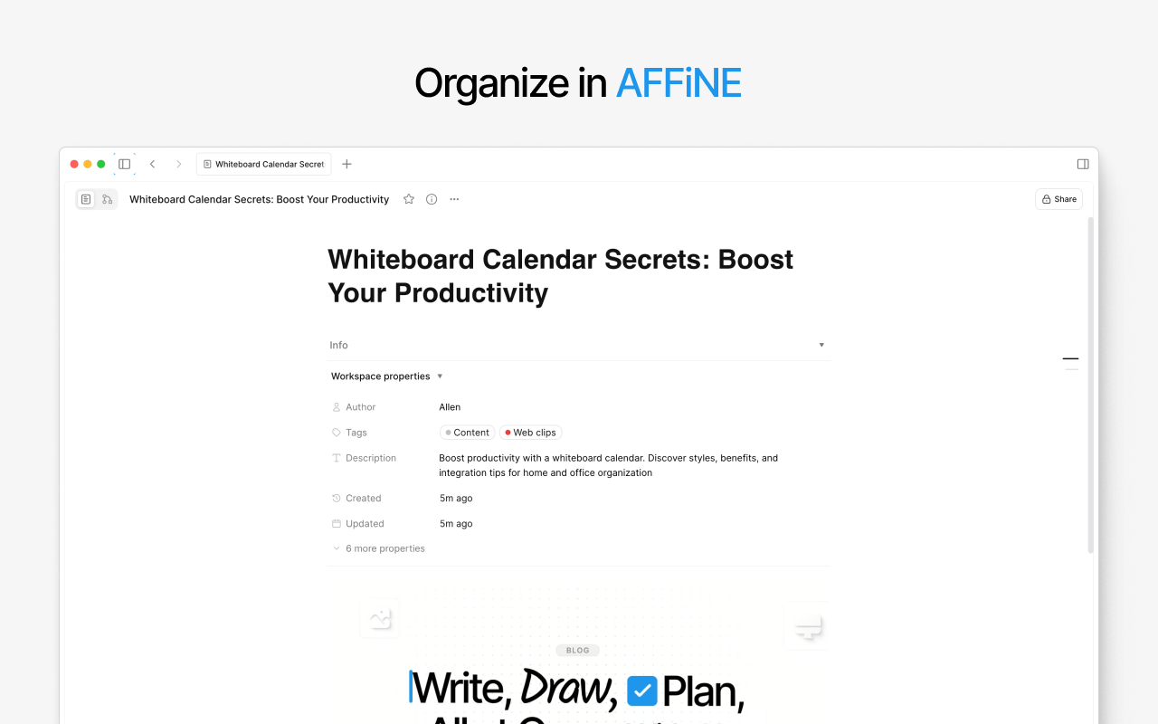 AFFiNE Web Clipper chrome谷歌浏览器插件_扩展第4张截图