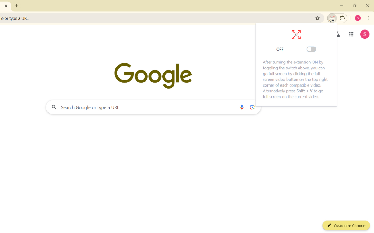 Full Screen Video chrome谷歌浏览器插件_扩展第2张截图