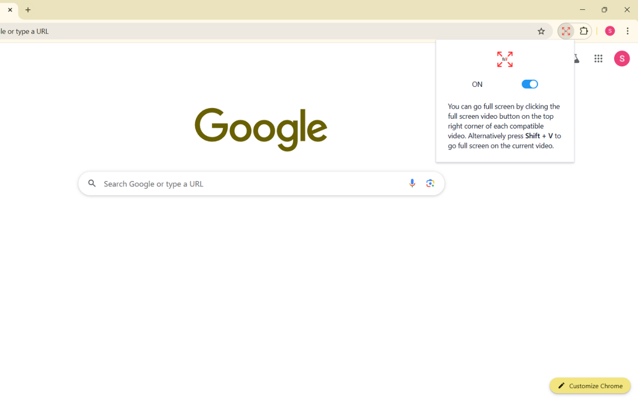 Full Screen Video chrome谷歌浏览器插件_扩展第3张截图