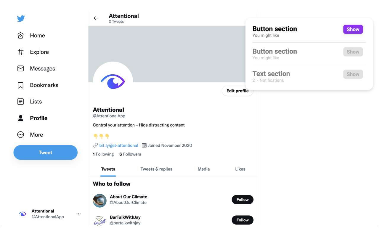 Attentional – Hide distracting content chrome谷歌浏览器插件_扩展第1张截图