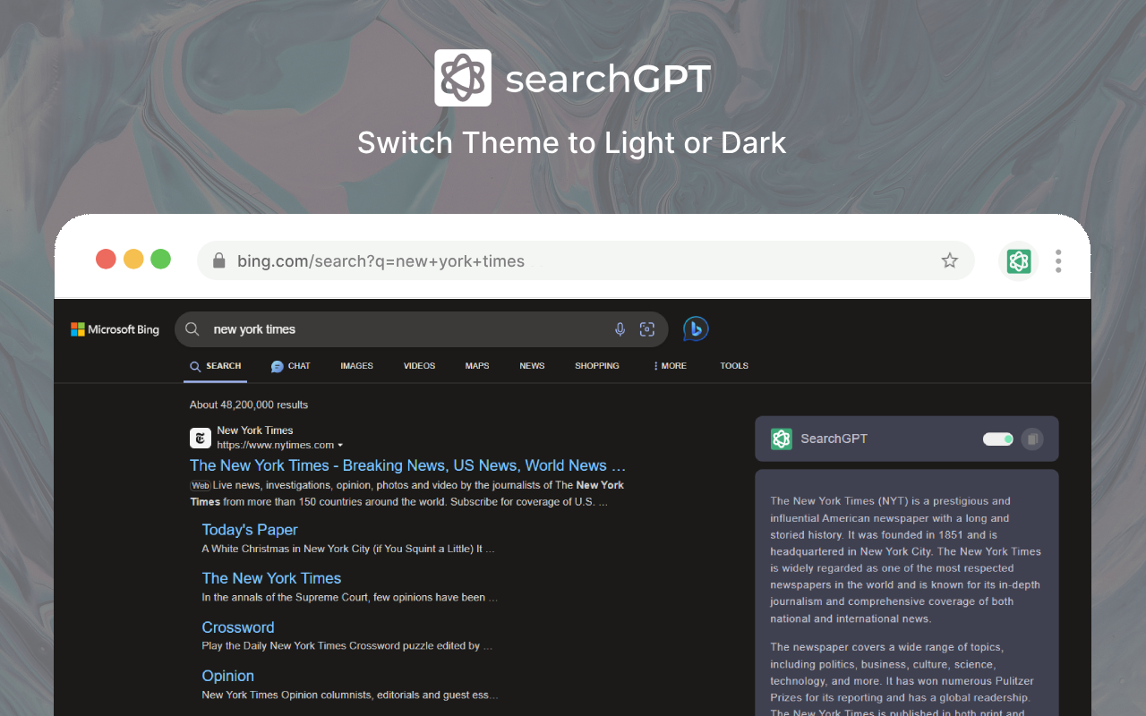 适用于 Chrome 的 SearchGPT chrome谷歌浏览器插件_扩展第2张截图
