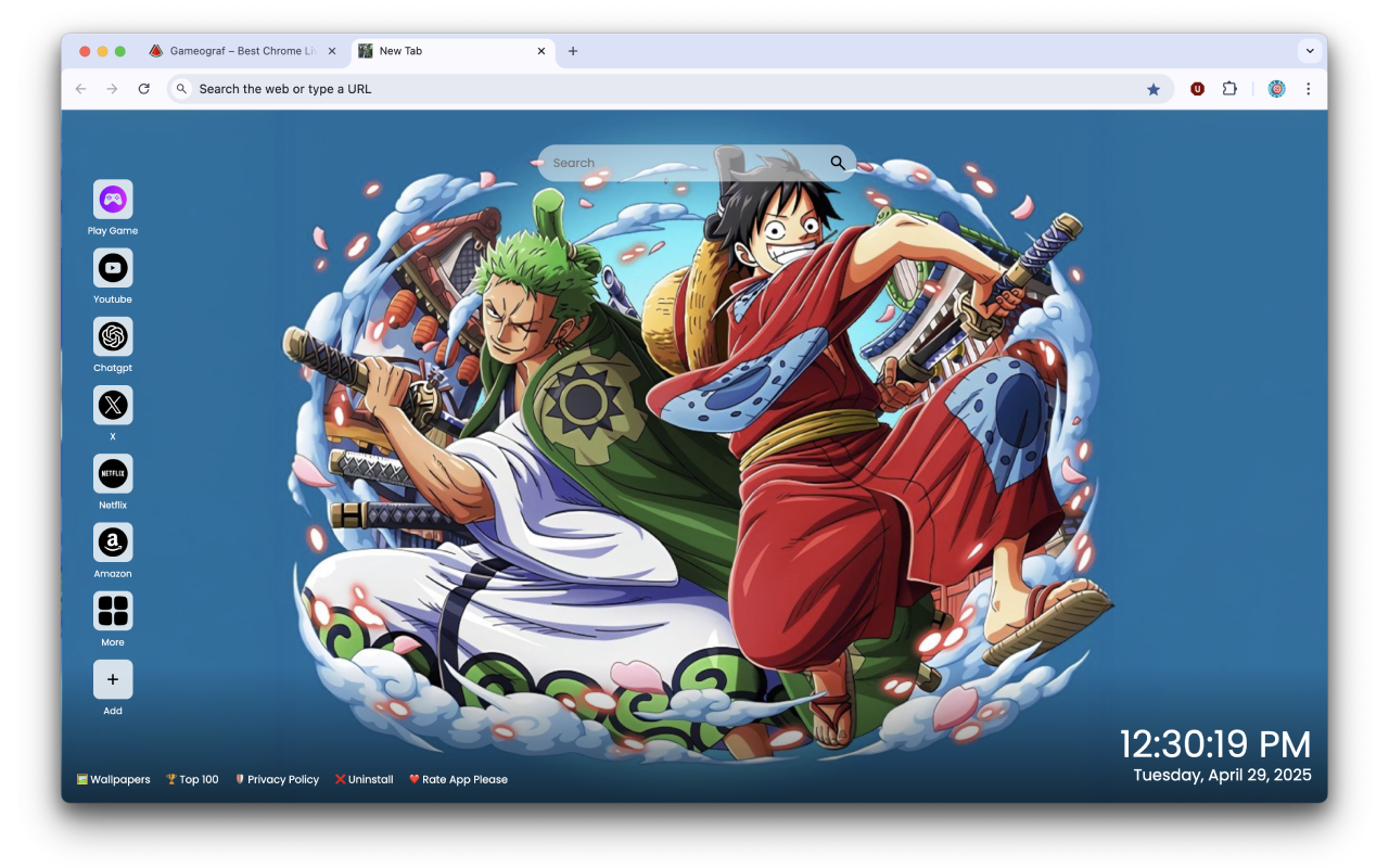 Luffy and Zoro Wallpaper chrome谷歌浏览器插件_扩展第2张截图