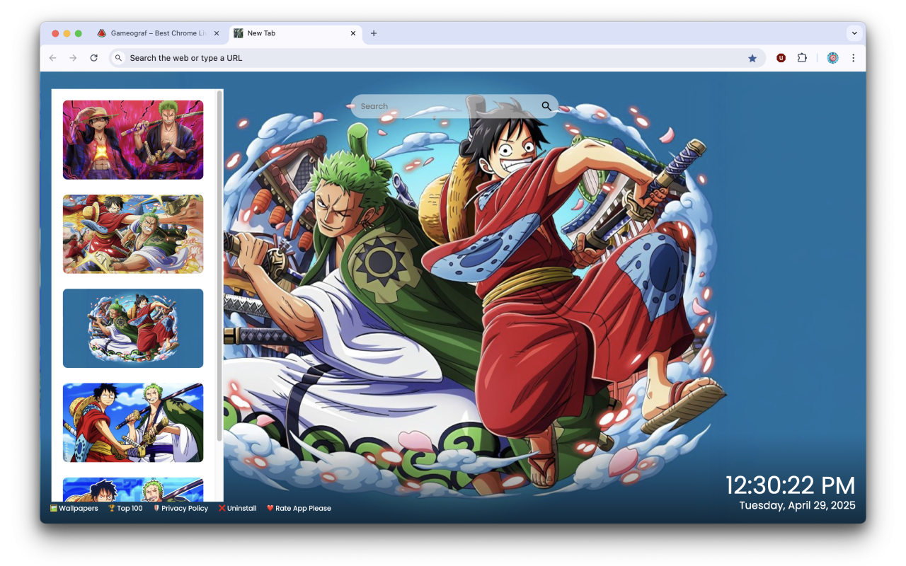 Luffy and Zoro Wallpaper chrome谷歌浏览器插件_扩展第4张截图