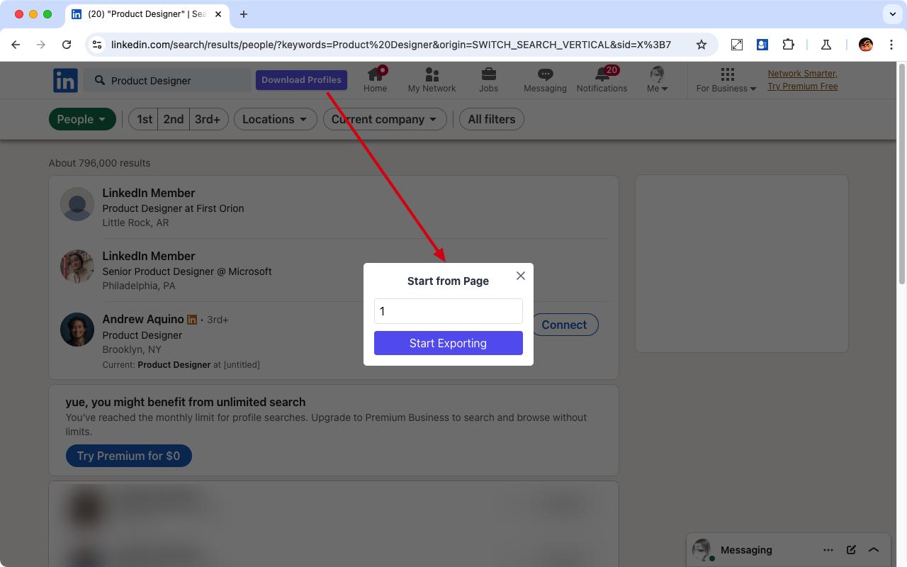 Profile Scraper for LinkedIn™ chrome谷歌浏览器插件_扩展第4张截图