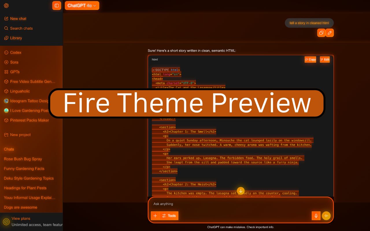 Custom Themes for ChatGPT - Skins, Dark Mode & UI Styles chrome谷歌浏览器插件_扩展第2张截图