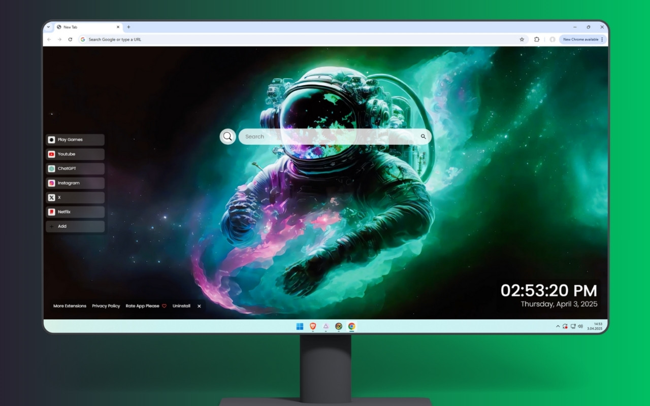 Astronaut in Space Live Wallpaper chrome谷歌浏览器插件_扩展第2张截图