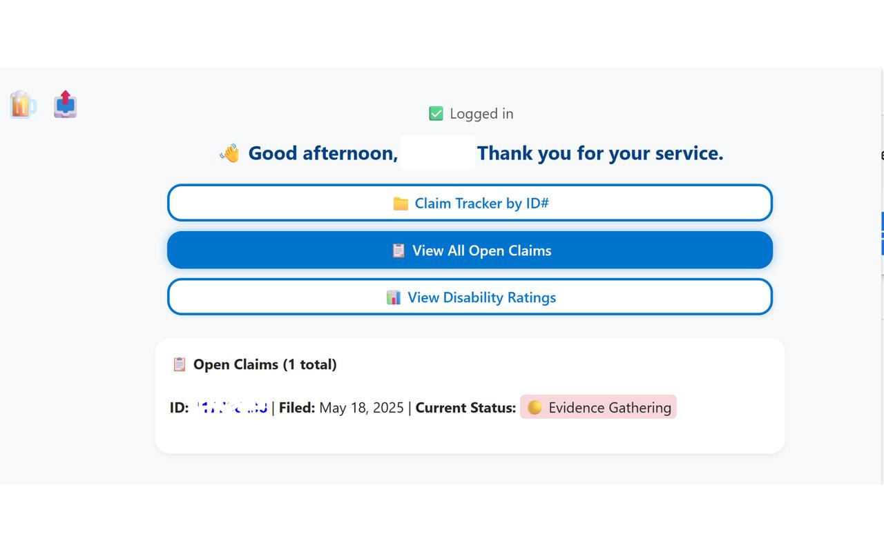 VA Claim Info - Desktop version chrome谷歌浏览器插件_扩展第1张截图