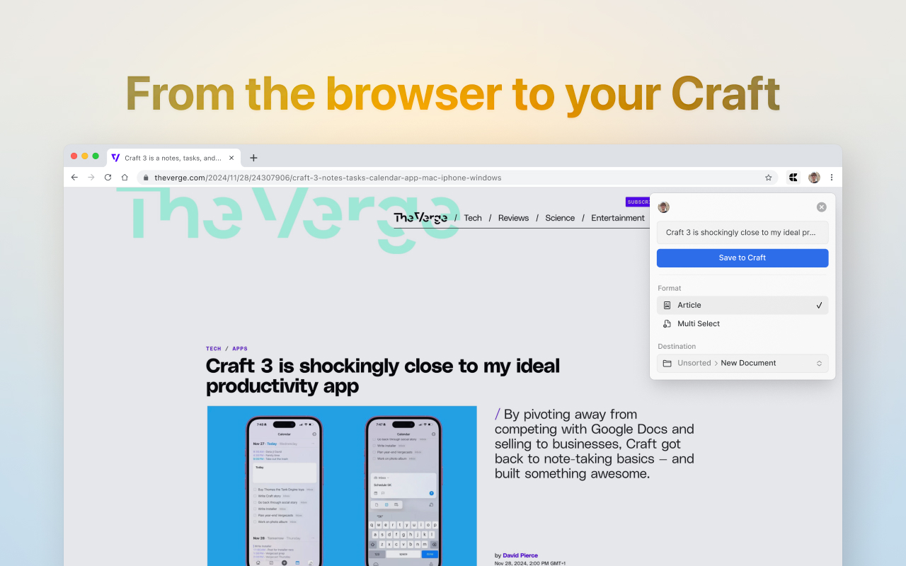 Craft Web Clipper chrome谷歌浏览器插件_扩展第1张截图