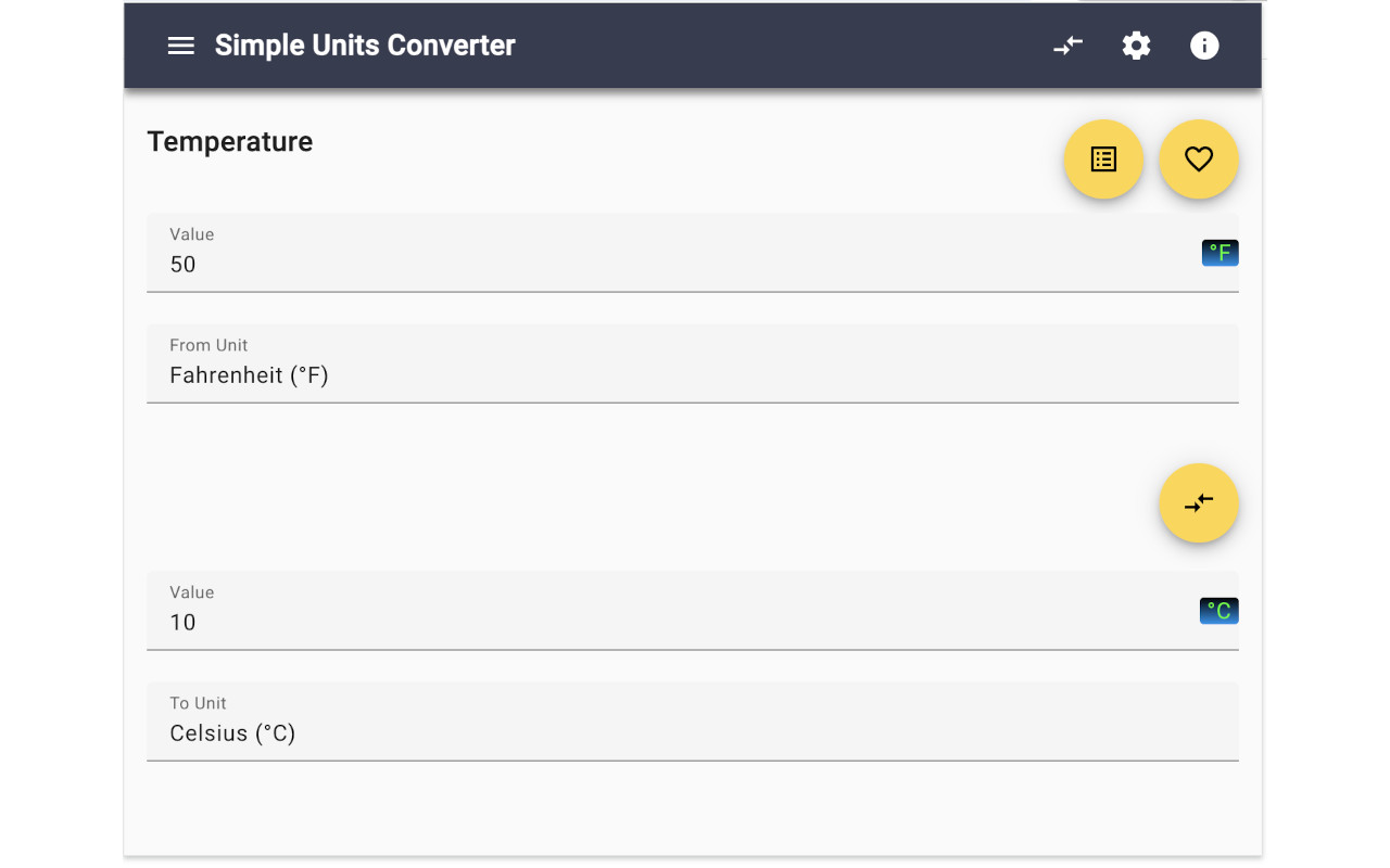 Simple Units Converter (Lite) chrome谷歌浏览器插件_扩展第4张截图