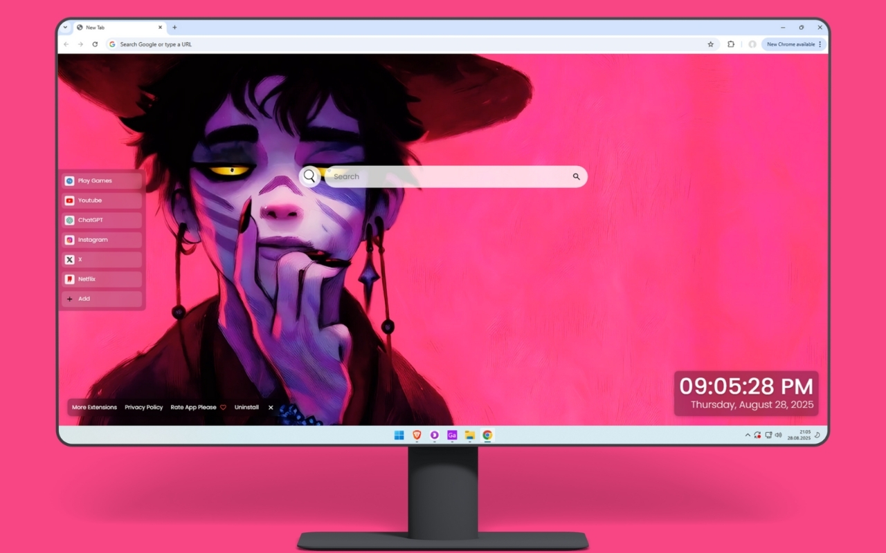 KPop Demon Hunters Jinu Live Wallpaper chrome谷歌浏览器插件_扩展第4张截图