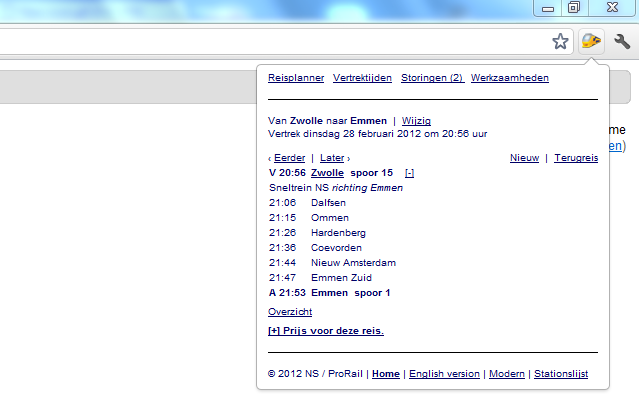 NS Trein Reisplanner Lite chrome谷歌浏览器插件_扩展第1张截图