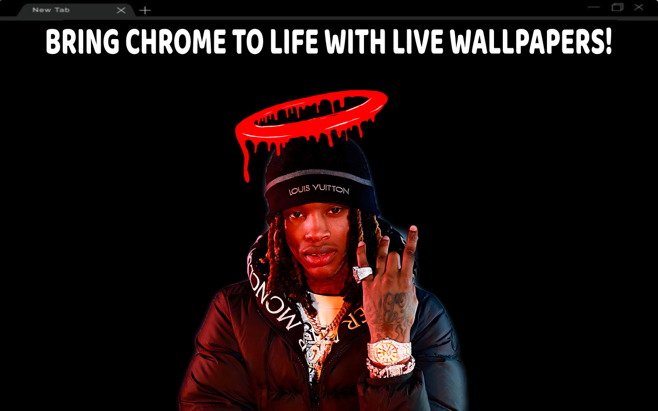 King Von Red Halo Dark Background Live Wallpaper 4K chrome谷歌浏览器插件_扩展第1张截图
