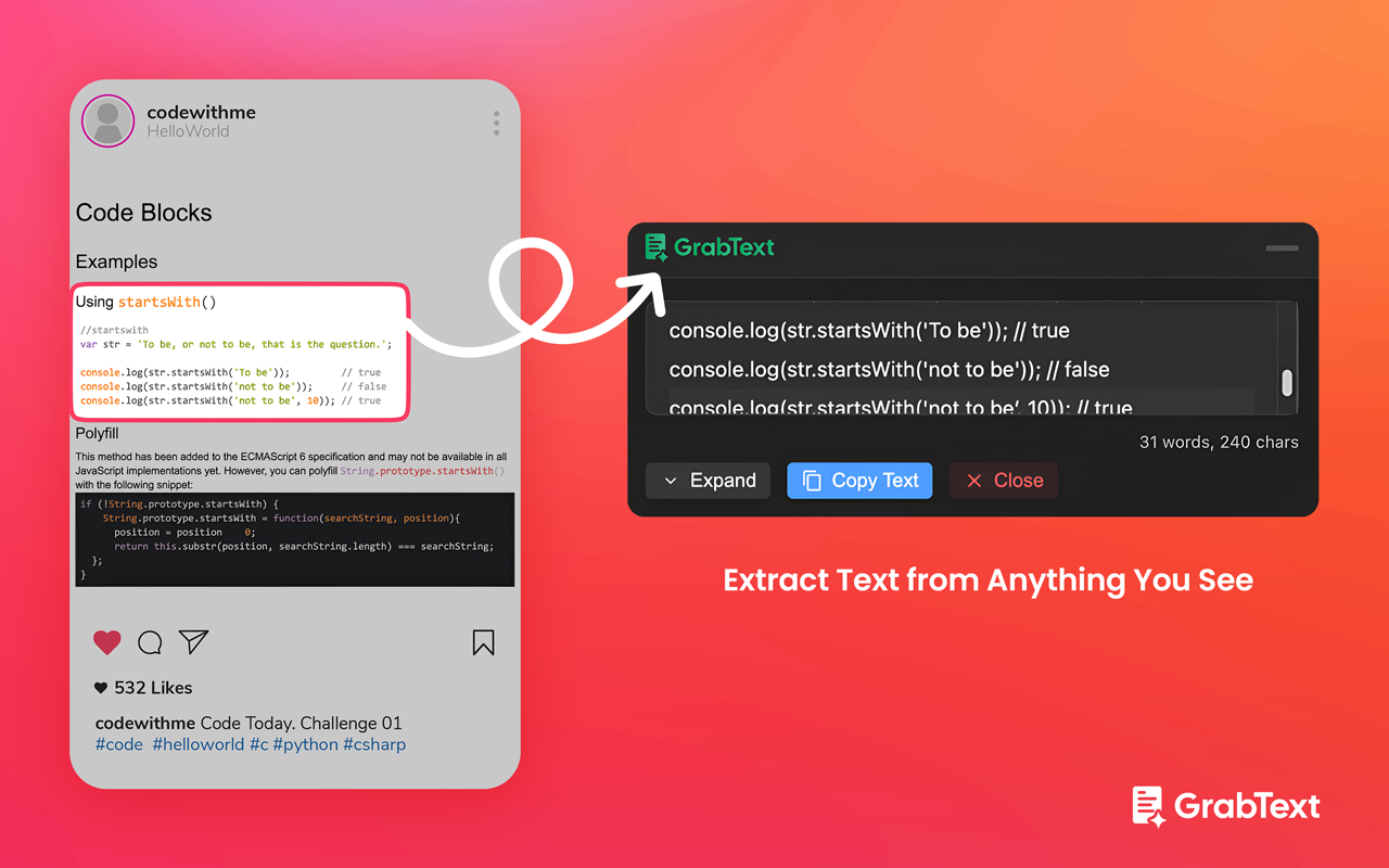 GrabText - Screen & Image OCR chrome谷歌浏览器插件_扩展第2张截图