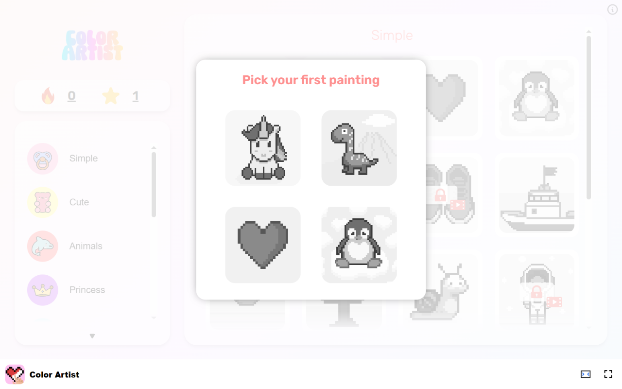 Color Artist - 创建惊艳的像素艺术杰作！ chrome谷歌浏览器插件_扩展第1张截图