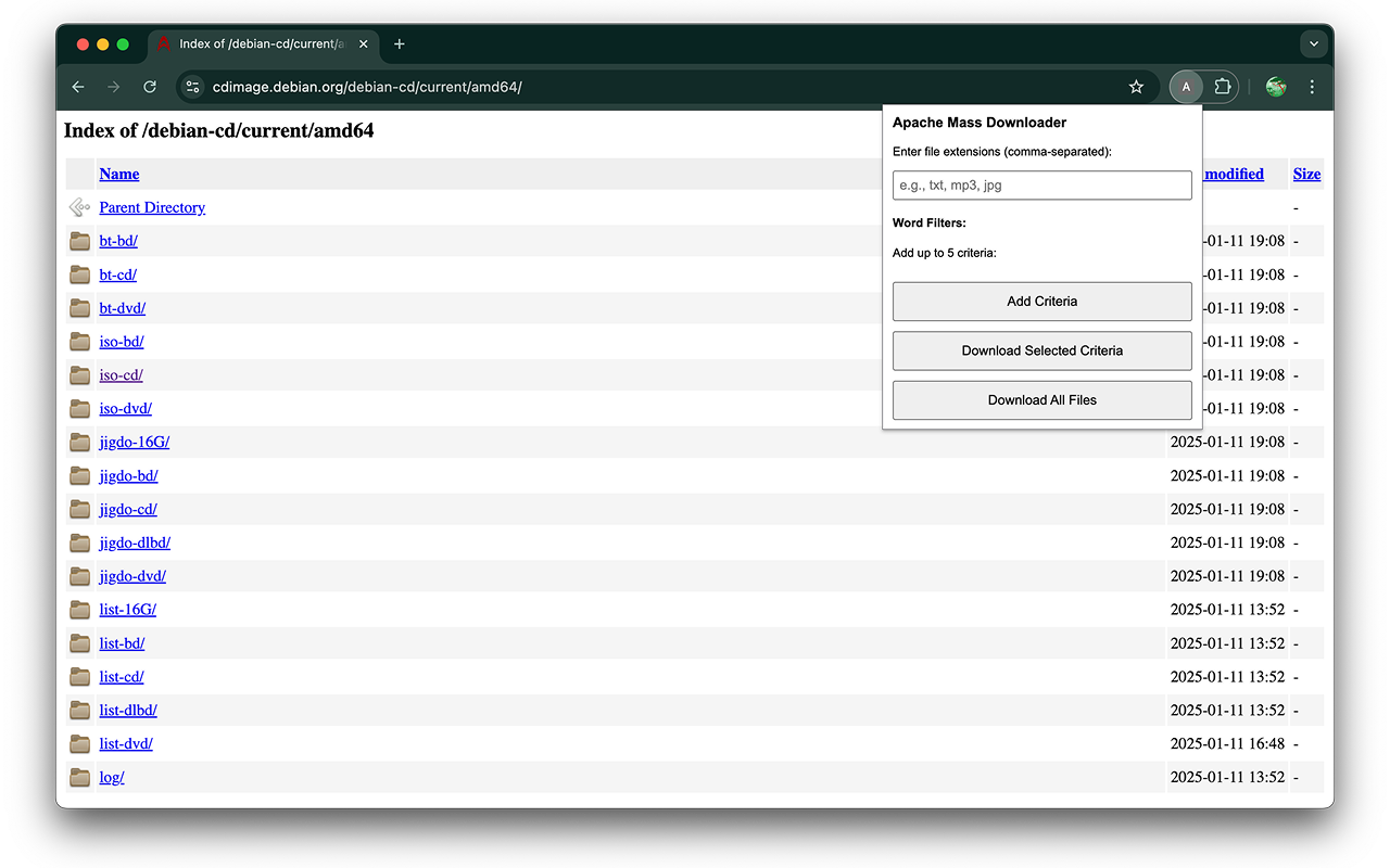 Apache Mass Downloader chrome谷歌浏览器插件_扩展第1张截图