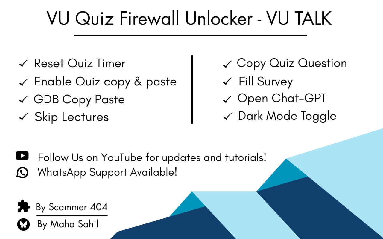 VU Quiz Firewall Unlocker - VU TALK chrome谷歌浏览器插件_扩展第1张截图