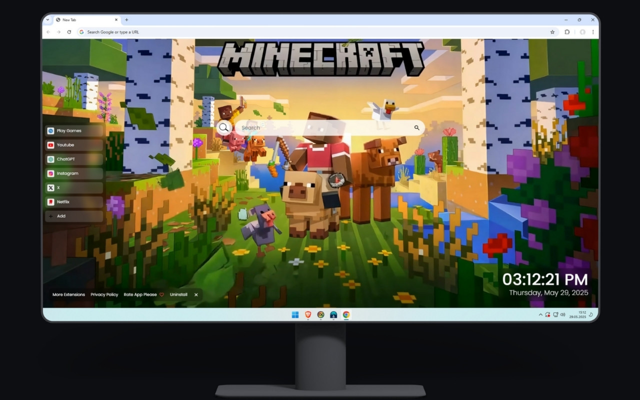 Minecraft Summer Live Wallpaper chrome谷歌浏览器插件_扩展第2张截图