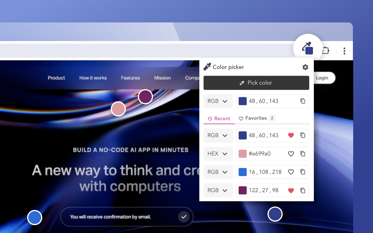 颜色吸管 & 颜色选择器 chrome谷歌浏览器插件_扩展第3张截图