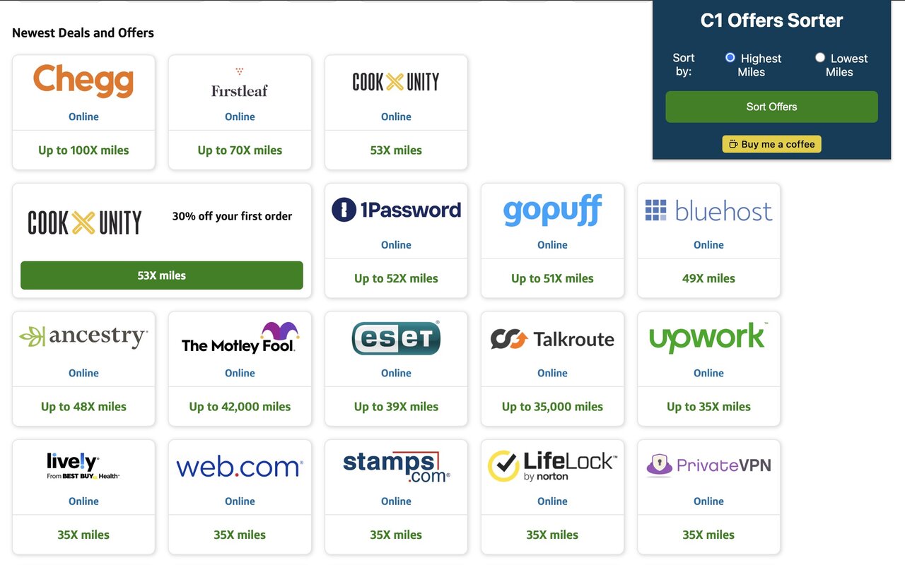 C1 Offers Sorter chrome谷歌浏览器插件_扩展第1张截图