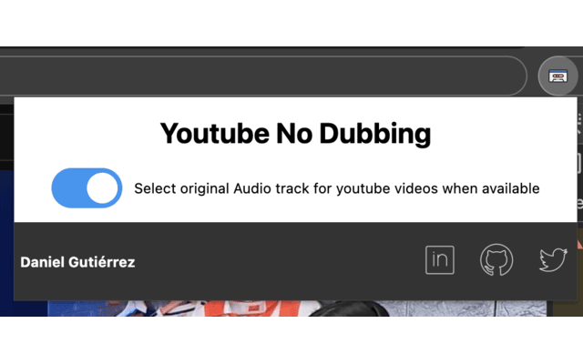 Youtube No Dubbing chrome谷歌浏览器插件_扩展第1张截图