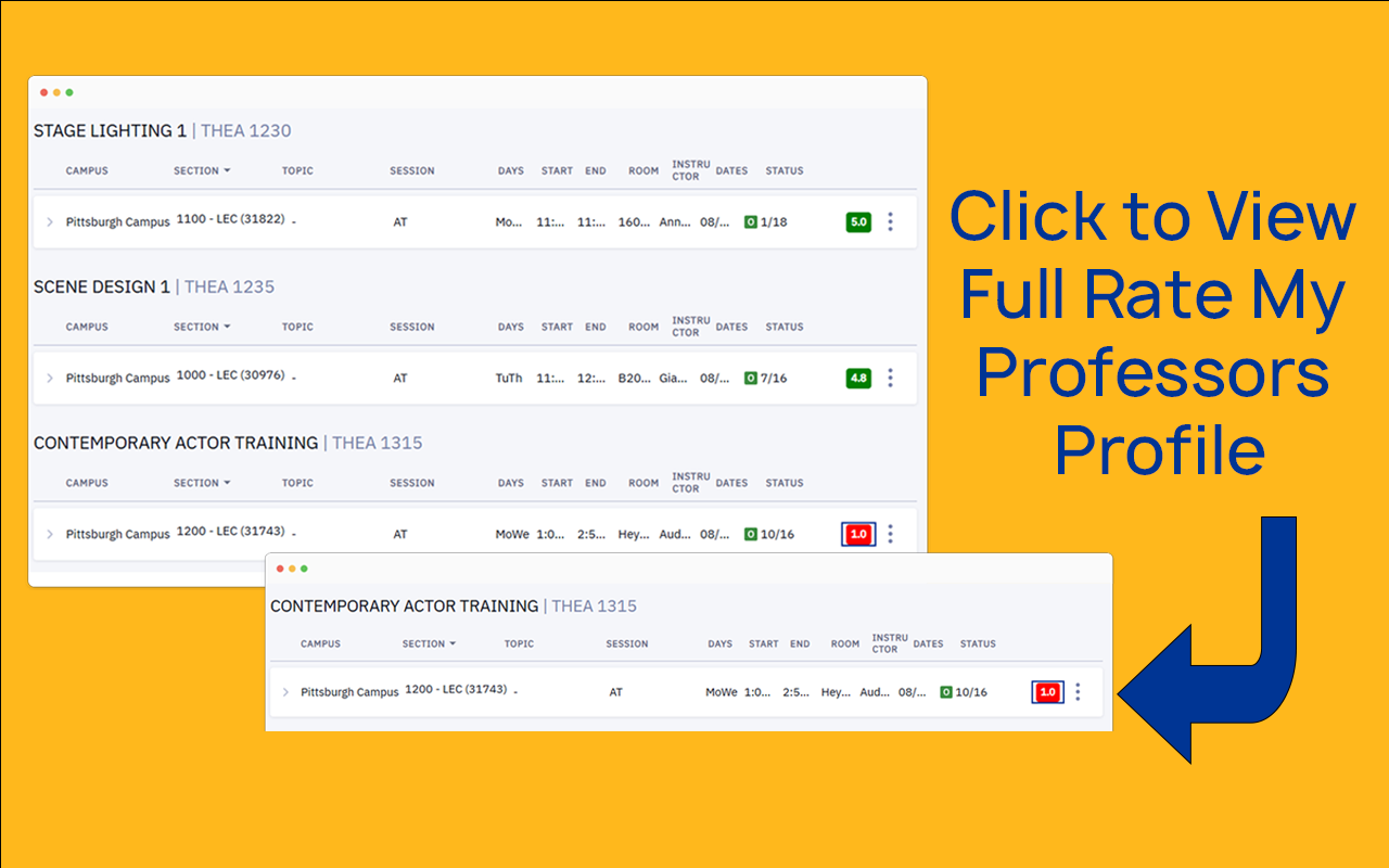 ProfRatings at Pitt chrome谷歌浏览器插件_扩展第2张截图