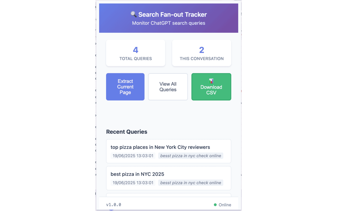 AI Search Fan-out Tracker chrome谷歌浏览器插件_扩展第1张截图
