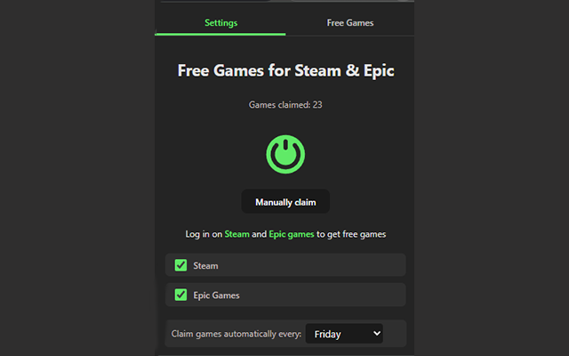 Free Game Claimer for Steam & Epic chrome谷歌浏览器插件_扩展第2张截图