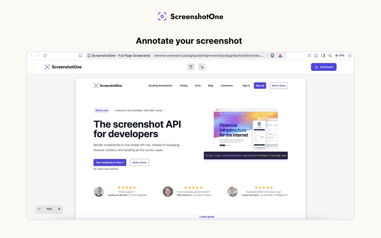 Full-page screen capture by ScreenshotOne chrome谷歌浏览器插件_扩展第1张截图