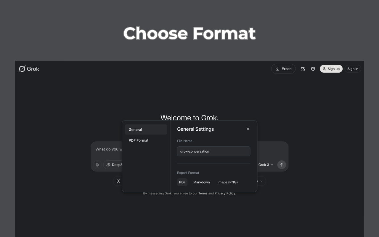 Save Grok Chat as PDF chrome谷歌浏览器插件_扩展第2张截图
