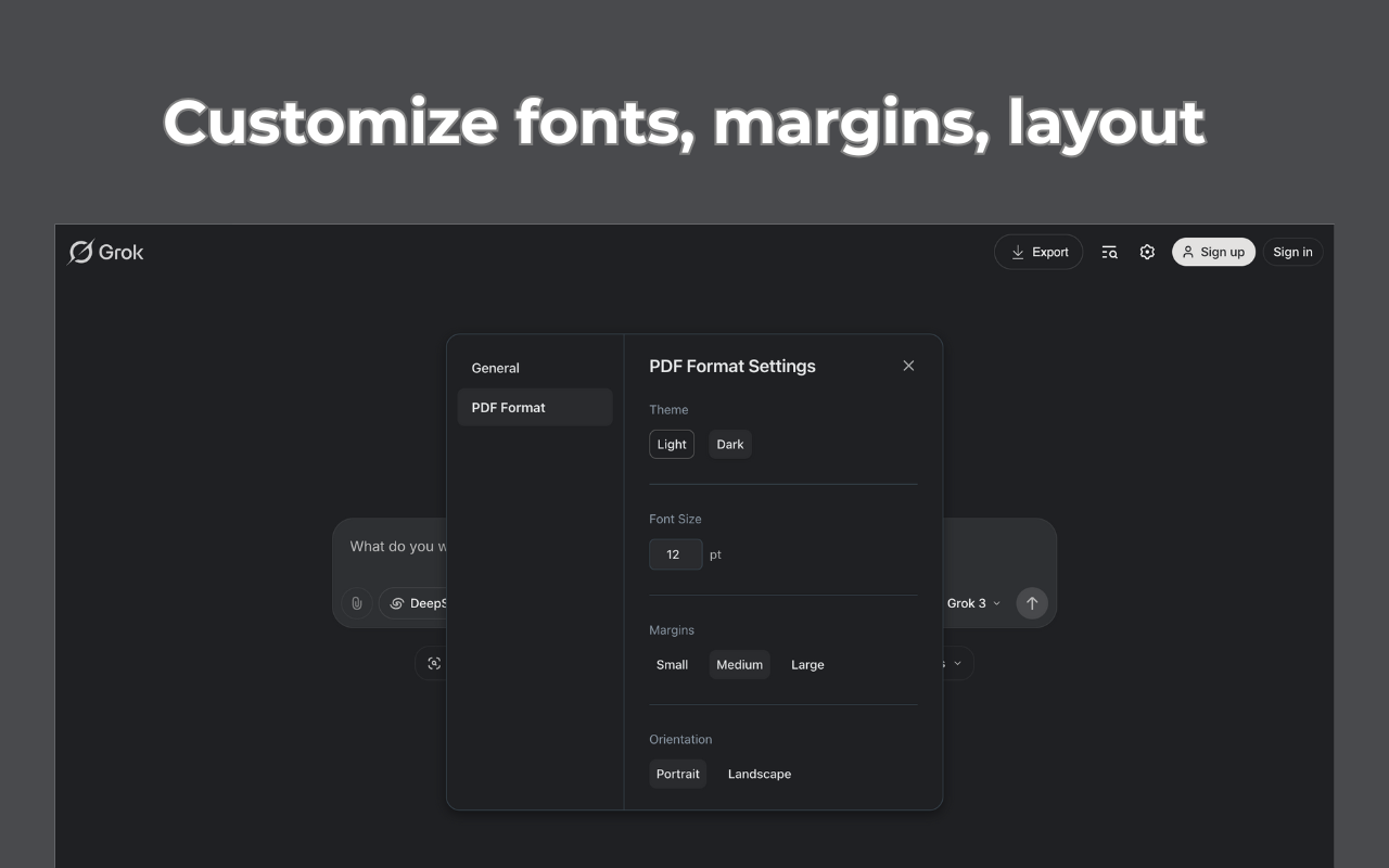 Save Grok Chat as PDF chrome谷歌浏览器插件_扩展第3张截图