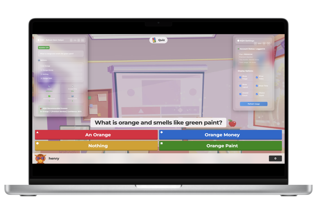 KQH - Kahoot Quiz Helper chrome谷歌浏览器插件_扩展第2张截图