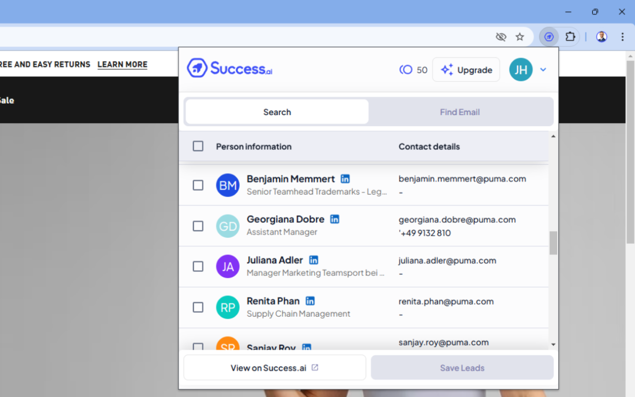 Success.ai - Email Finder chrome谷歌浏览器插件_扩展第2张截图
