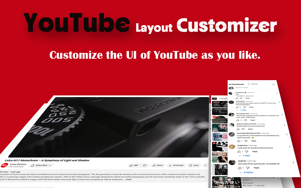 YouTube Layout Customizer chrome谷歌浏览器插件_扩展第2张截图