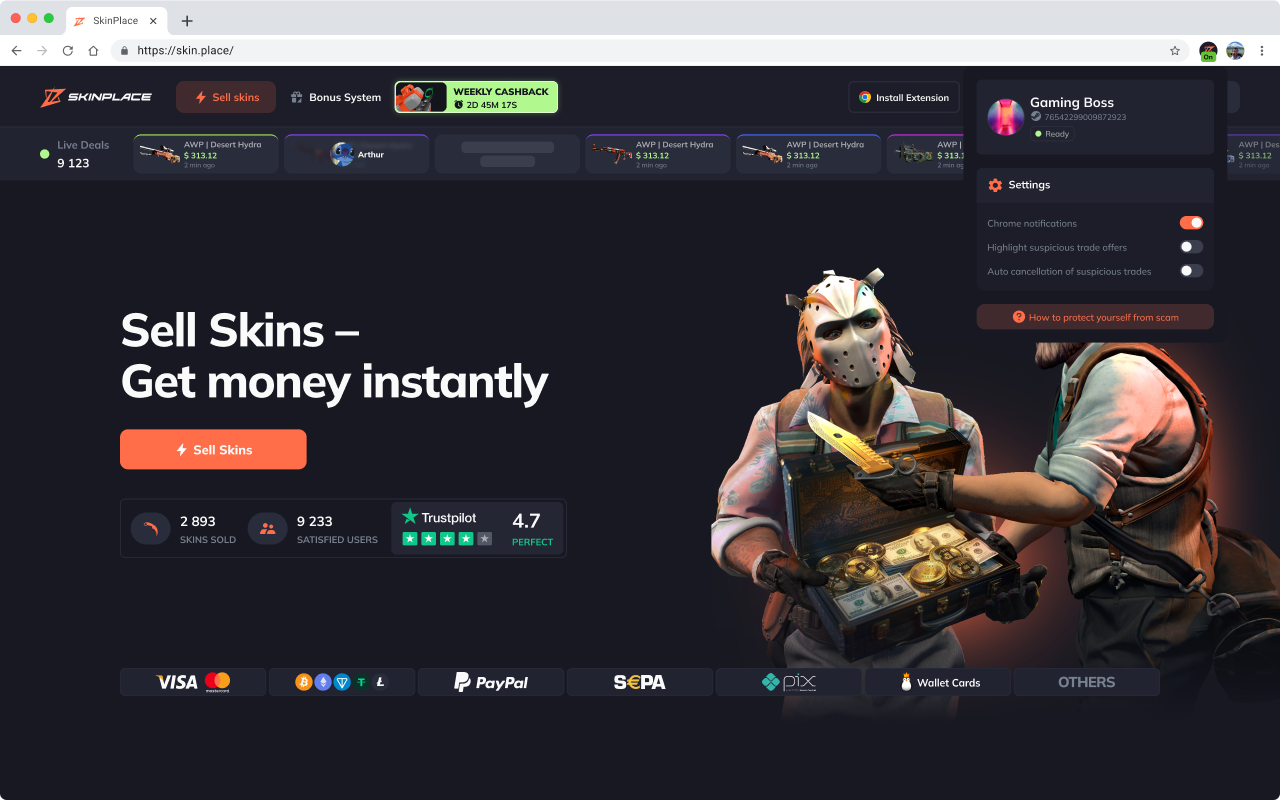 Skinplace Trademanager chrome谷歌浏览器插件_扩展第1张截图