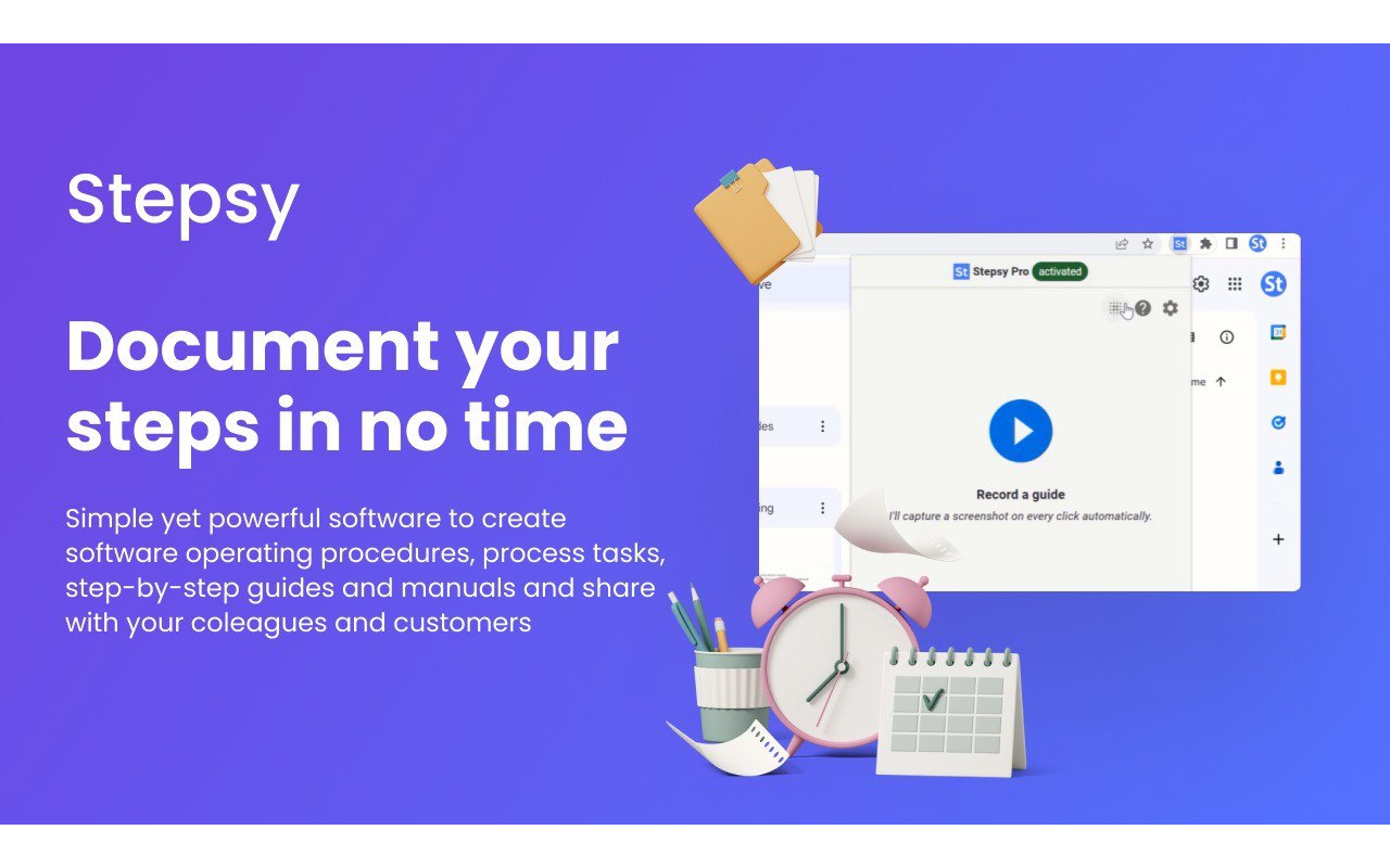 Stepsy: create step-by-step guide with screenshots chrome谷歌浏览器插件_扩展第4张截图