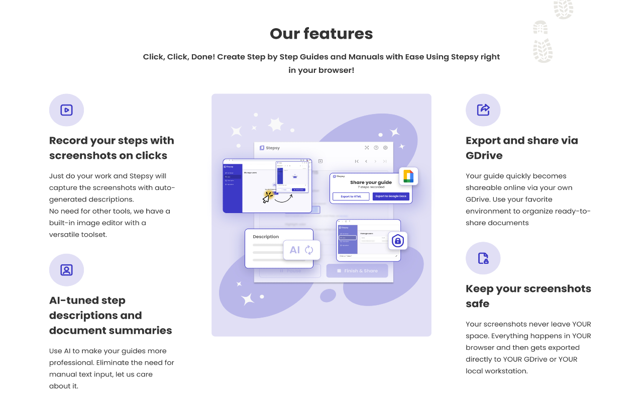 Stepsy: create step-by-step guide with screenshots chrome谷歌浏览器插件_扩展第5张截图
