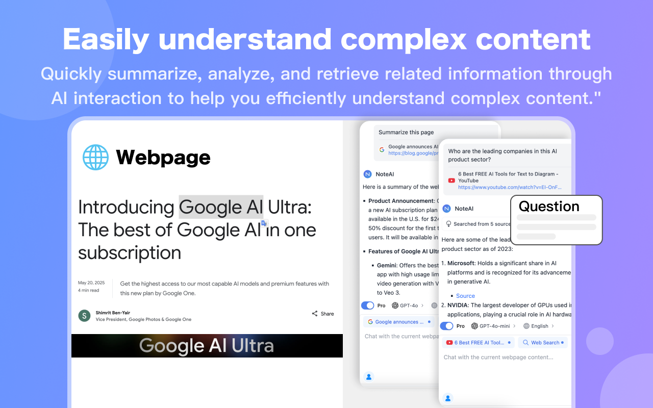 NoteAI: YouTube、PDF、PPT、图片摘要 - 生成式AI拓展工具 chrome谷歌浏览器插件_扩展第3张截图