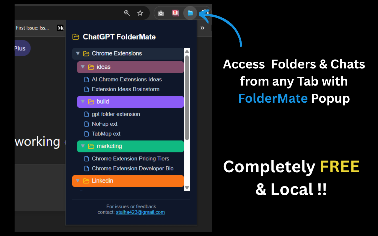 ChatGPT Folders Organizer - FolderMate: for GPT, Gemini, Grok chrome谷歌浏览器插件_扩展第2张截图