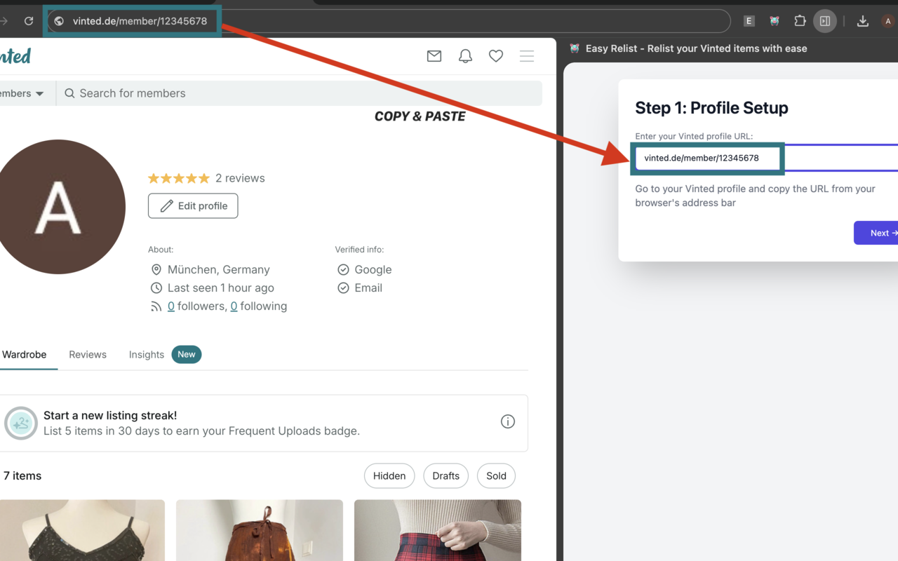 Easy Relist - Relist your Vinted items with watermarks chrome谷歌浏览器插件_扩展第3张截图